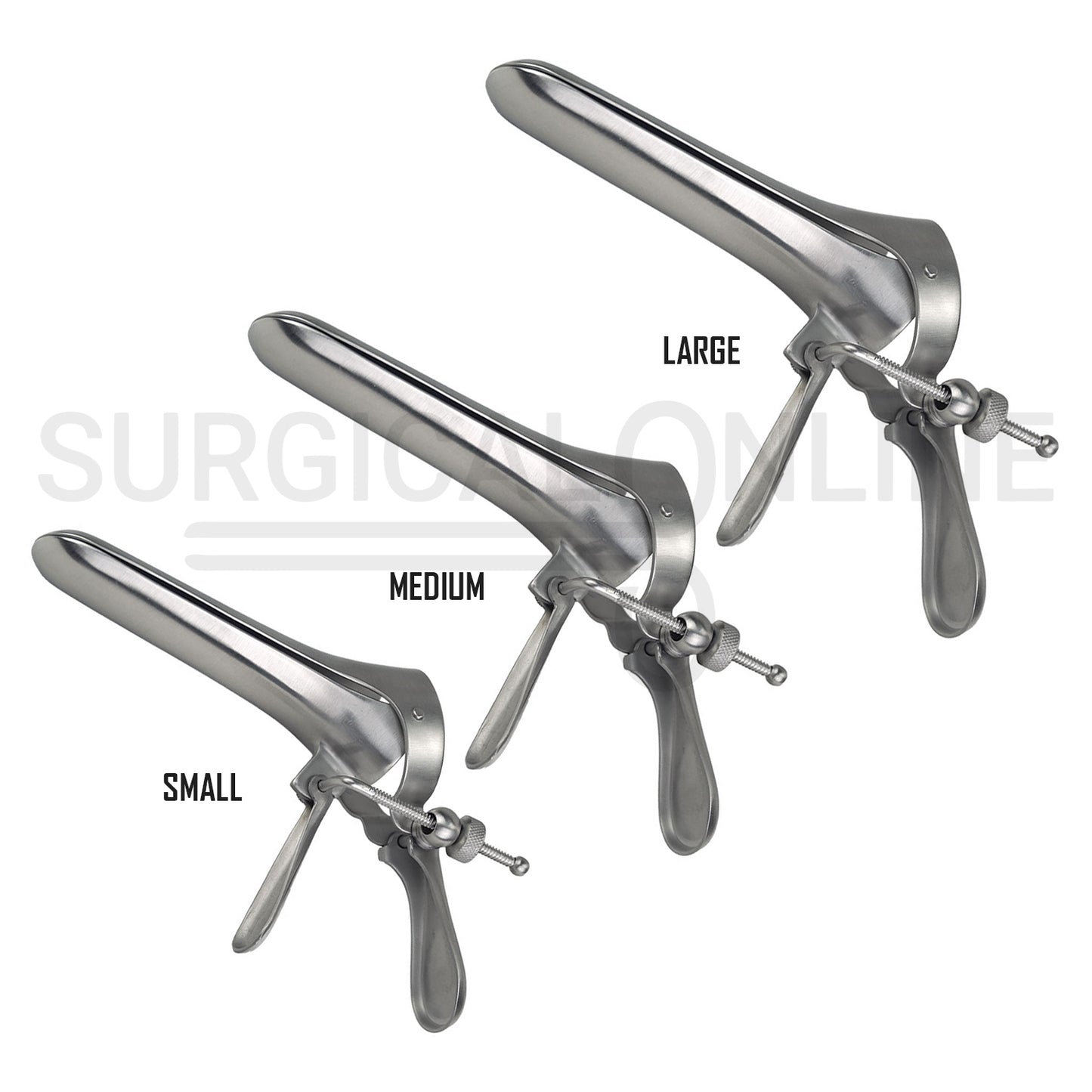 3 Pcs Cusco Vaginal Speculum S, M & L Set With Side Screw