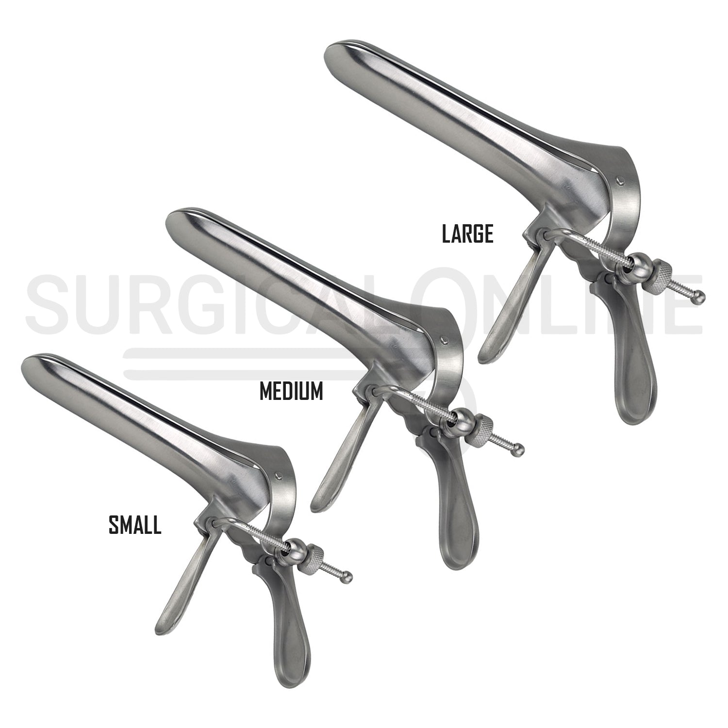 3 Pcs Cusco Vaginal Speculum S, M & L Set With Side Screw