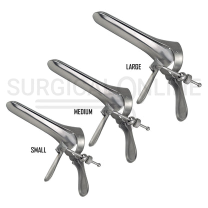 3 Pcs Cusco Vaginal Speculum S, M & L Set With Side Screw