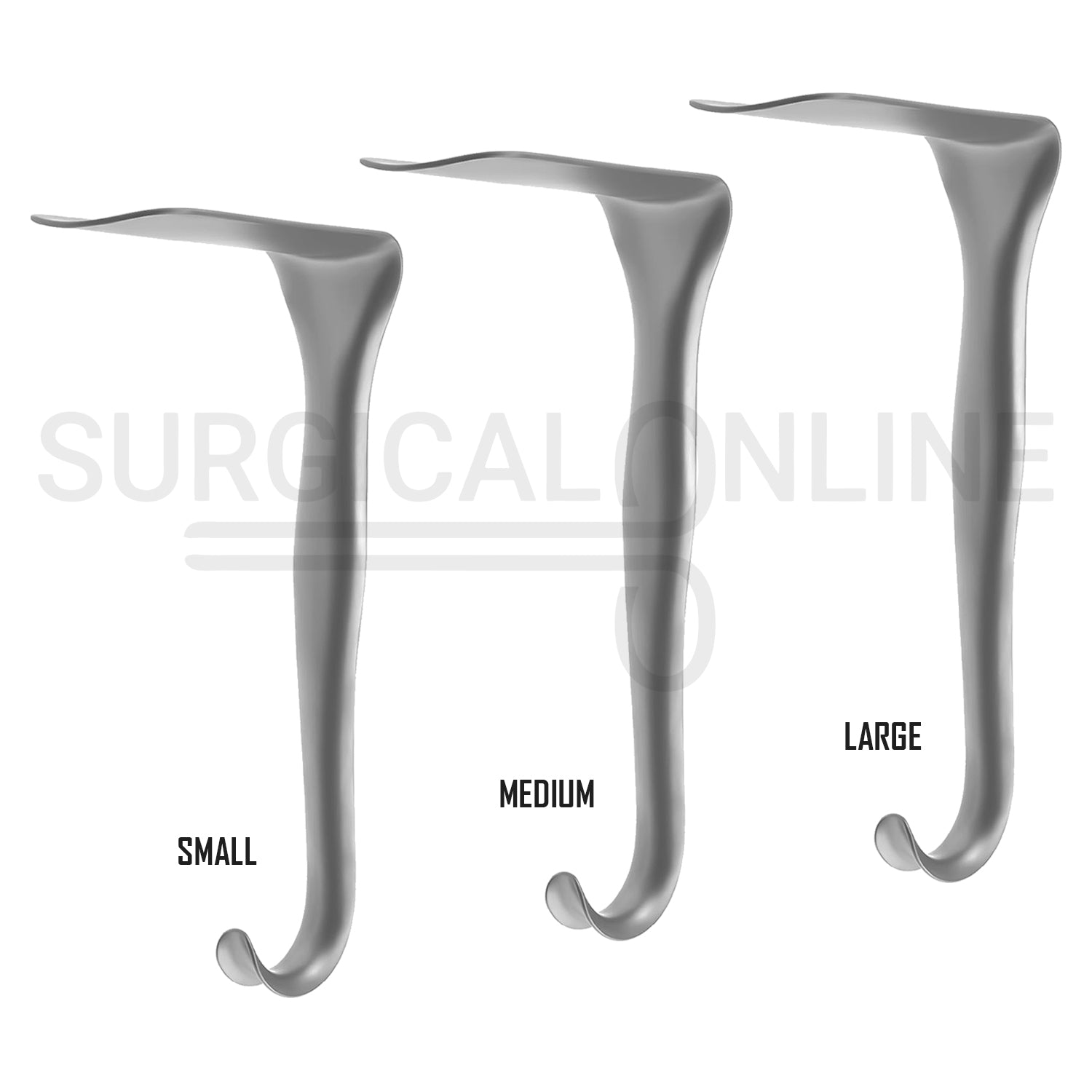 3 Pcs Jackson Vaginal Retractor 7″ S, M, & L Blade Set