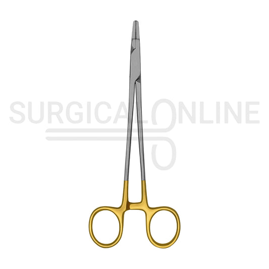 TC Ryder Needle Holder 5.5″ Serrated Jaws With Gold-Plated Handles