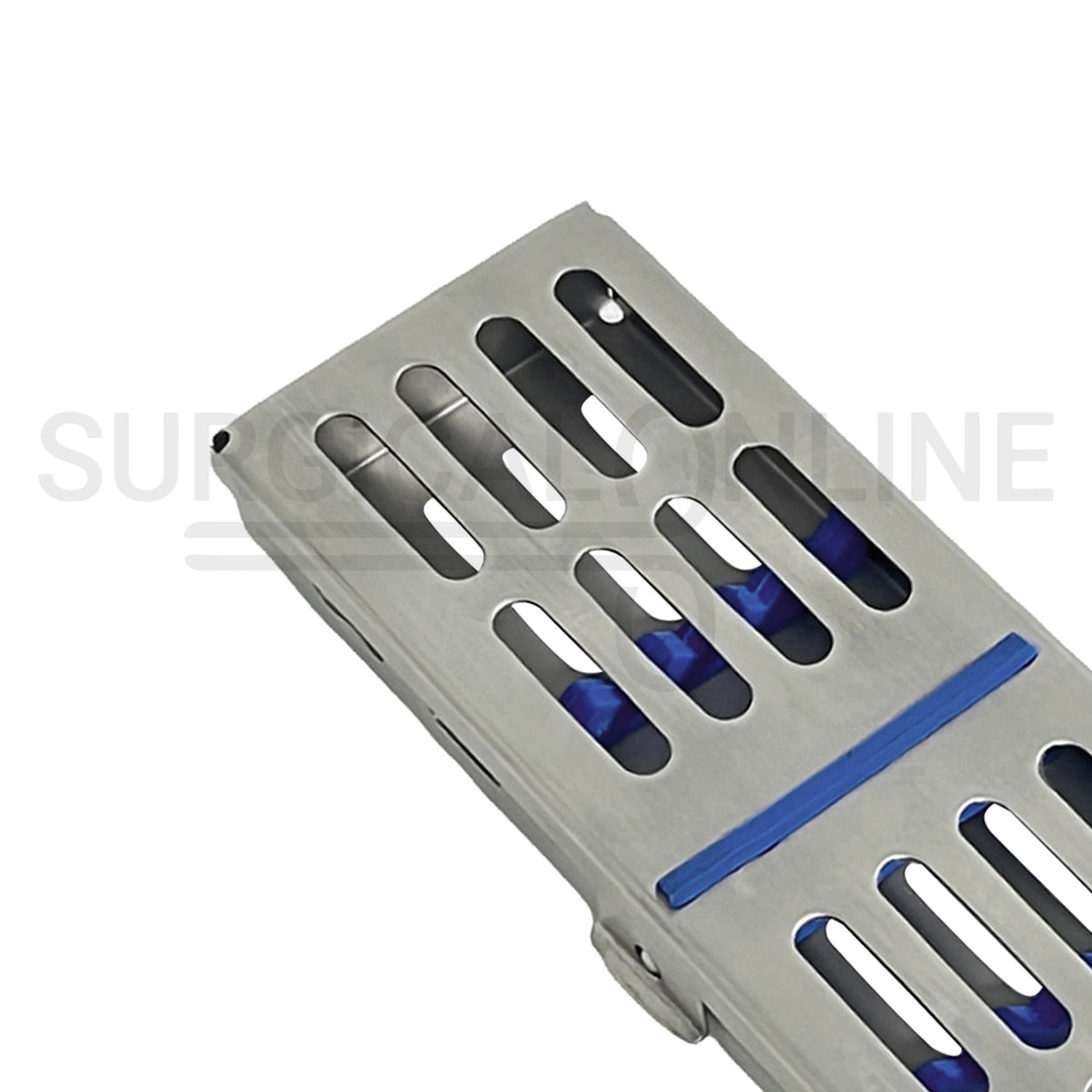 5 Instruments Sterilization Cassette Tray 7.25″ x 2.25″ W/Rubber Inserts 