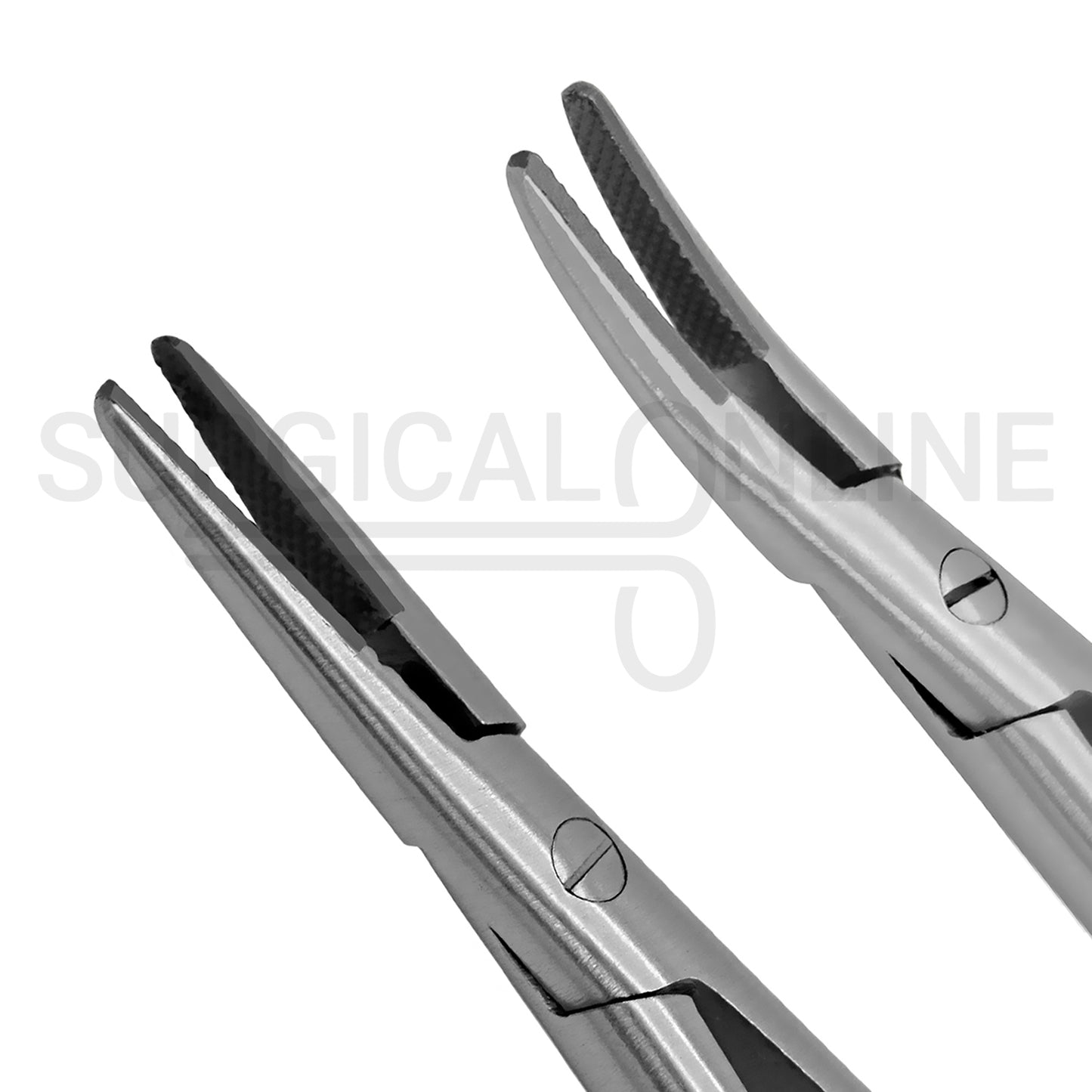2 Pcs TC Castroviejo Needle Holder 5.5″ Straight & Curved Set