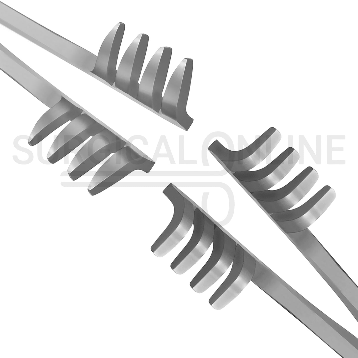 2 Pcs Automatic (Cross Action) Skin Retractor 4" Sharp & Blunt Set