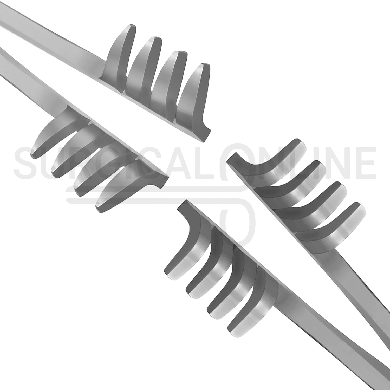2 Pcs Automatic (Cross Action) Skin Retractor 4" Sharp & Blunt Set