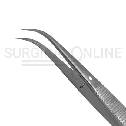 Splinter Forceps 5.00" Fine Point Curved Serrated Tips
