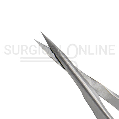 Micro Vannas Scissors Spring Handle 3″ Straight Sharp Blades
