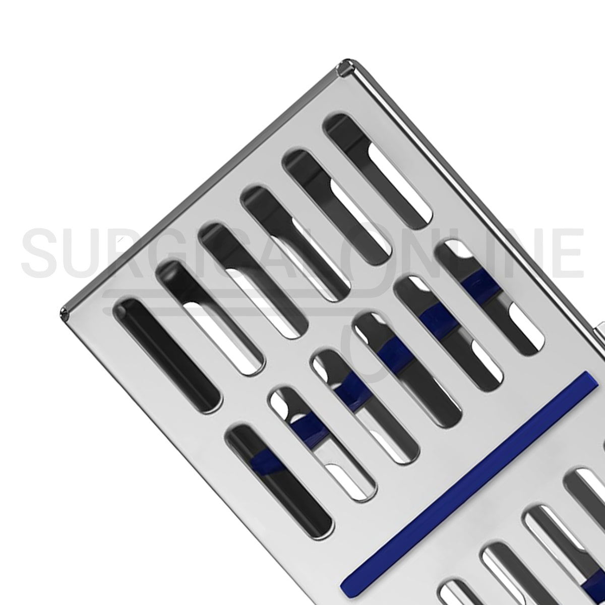 7 Instruments Sterilization Cassette Tray 7.25″ x 3.25″ W/Rubber Inserts