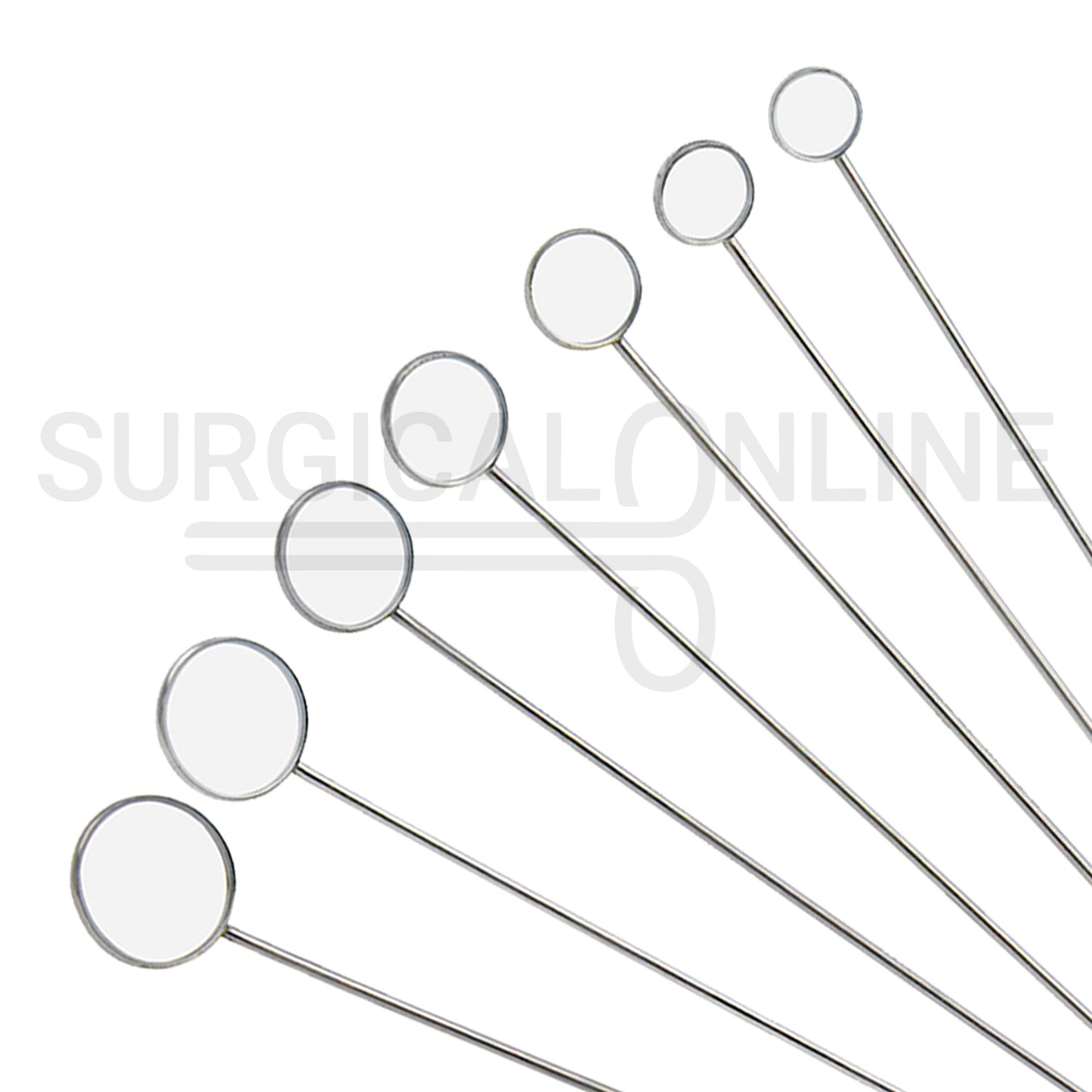 7 Pcs Laryngeal Mirrors #0–#6 Angled Mirror With Long Grip Handle Set