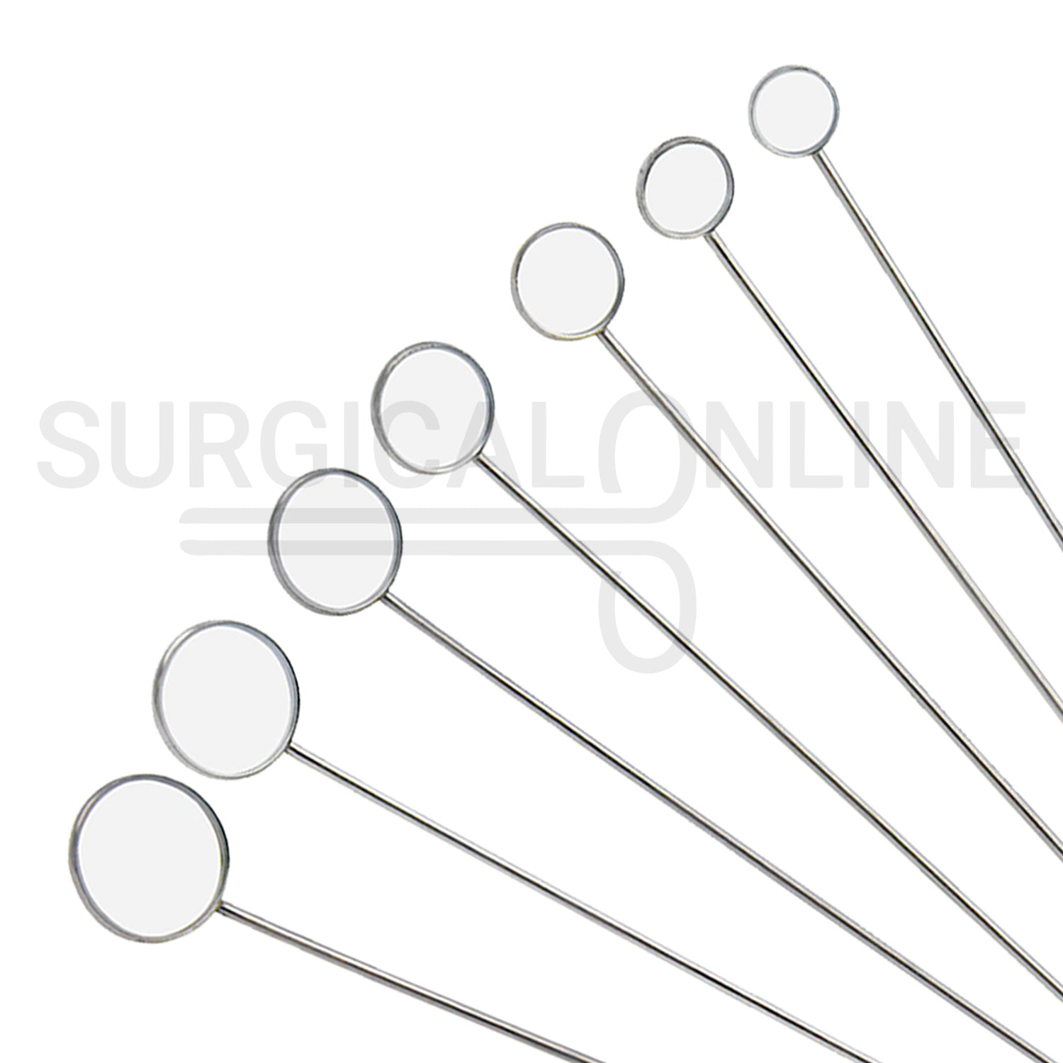 7 Pcs Laryngeal Mirrors #0–#6 Angled Mirror With Long Grip Handle Set