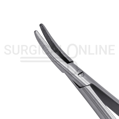 Castroviejo Needle Holder 5.5″ Curved Serrated Tip With Lock