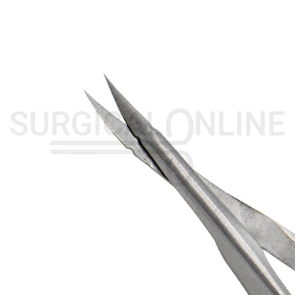 Micro Vannas Scissors Spring Handle 3″ Curved Sharp Blades