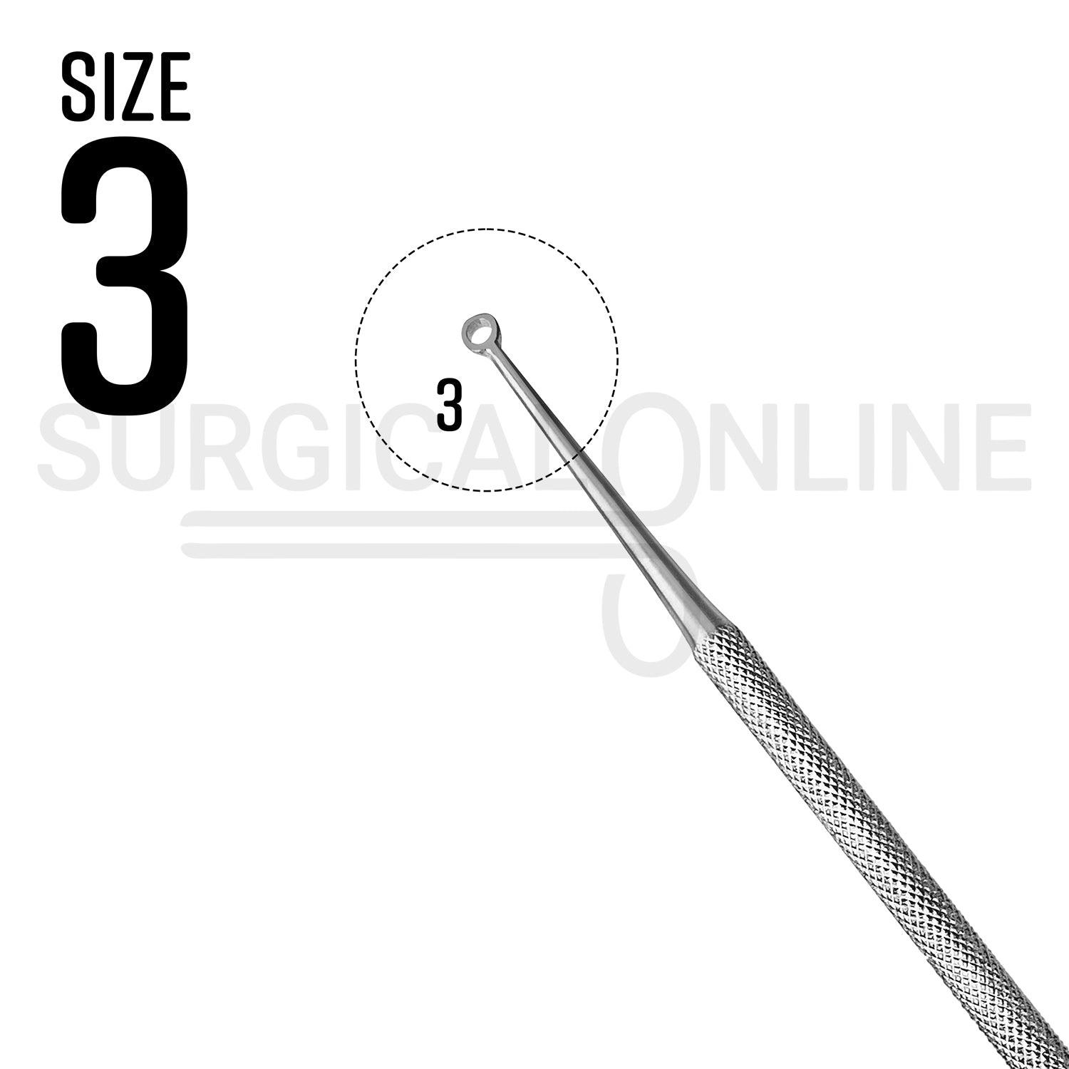 Buck Ear Curette 6.5″ Angled Sharp Blade #3
