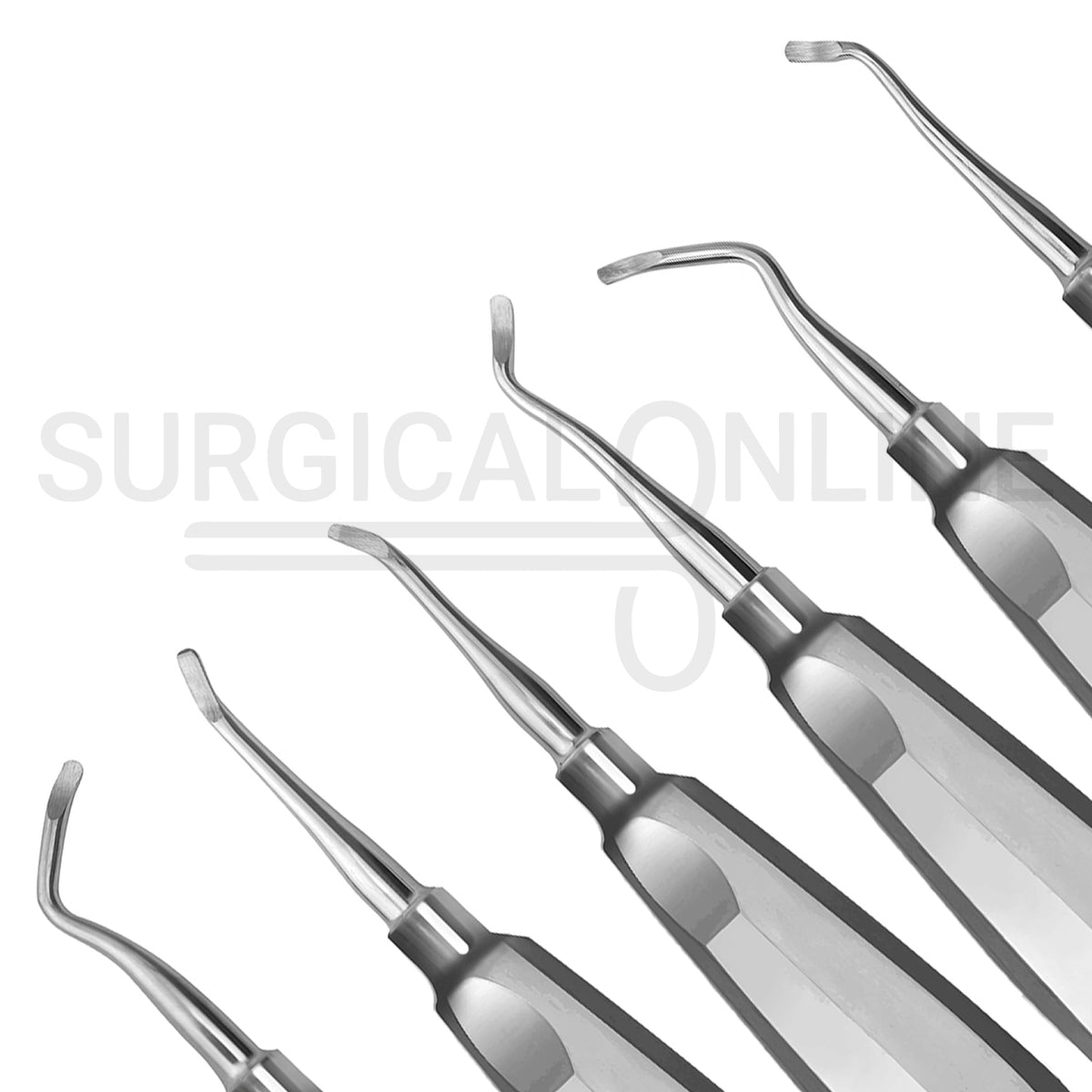 6 Pcs Miller Dental Elevators East, West, Right & Left Rounded Blade Set