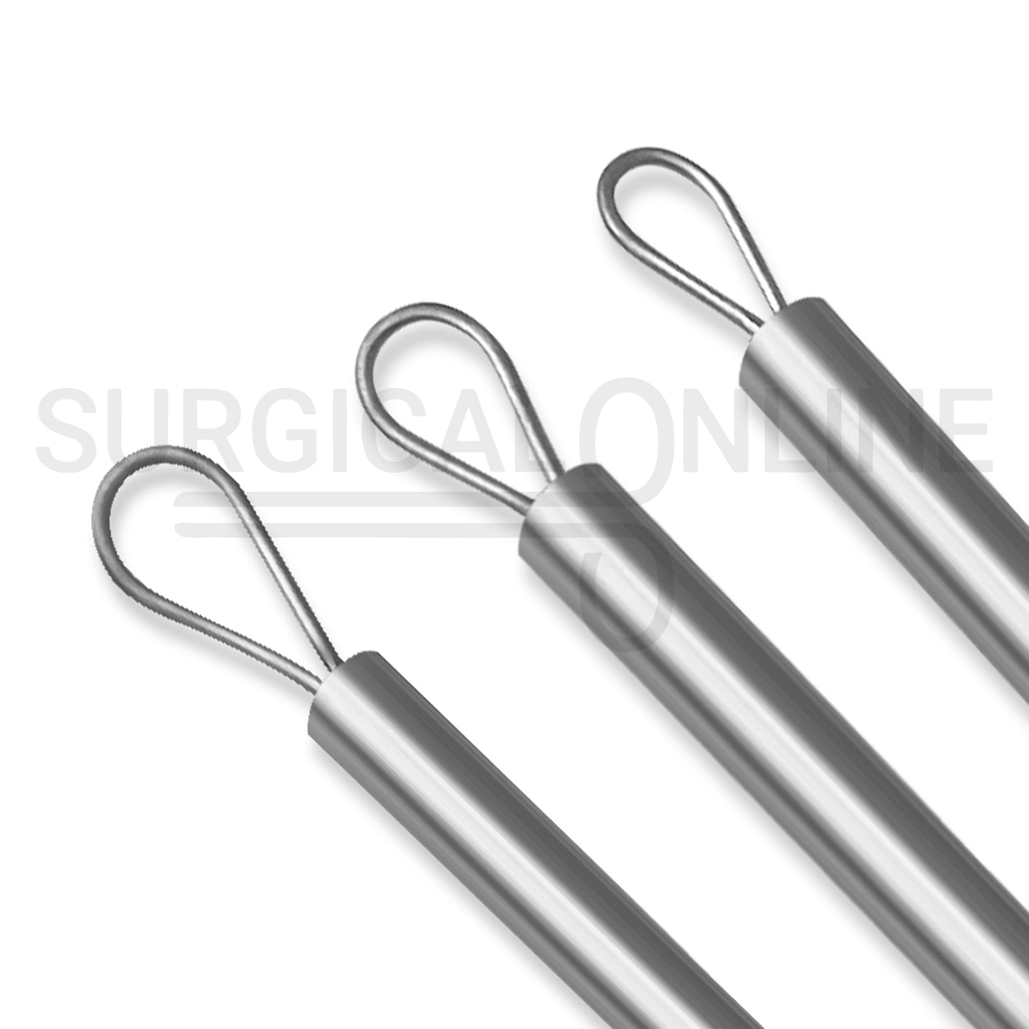 3 Pcs Billeau Ear Loop Curette 6.5″ Ring Blades Size #1, #2 & #3 Set