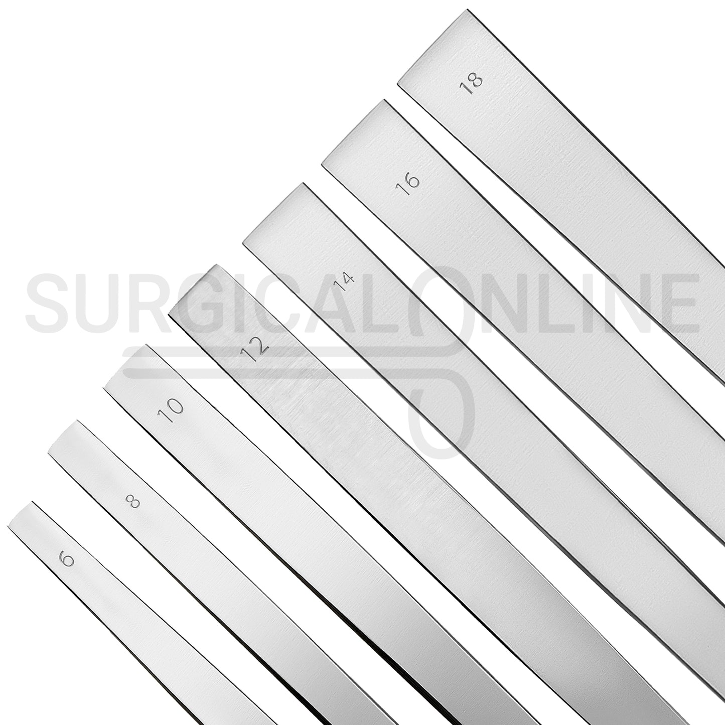 7 Pcs US Army Pattern Osteotome Straight 6mm – 18mm Set