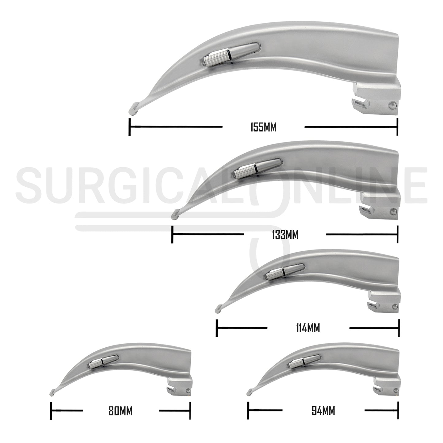 12 Pcs Conventional Laryngoscope Macintosh & Miller Complete Set