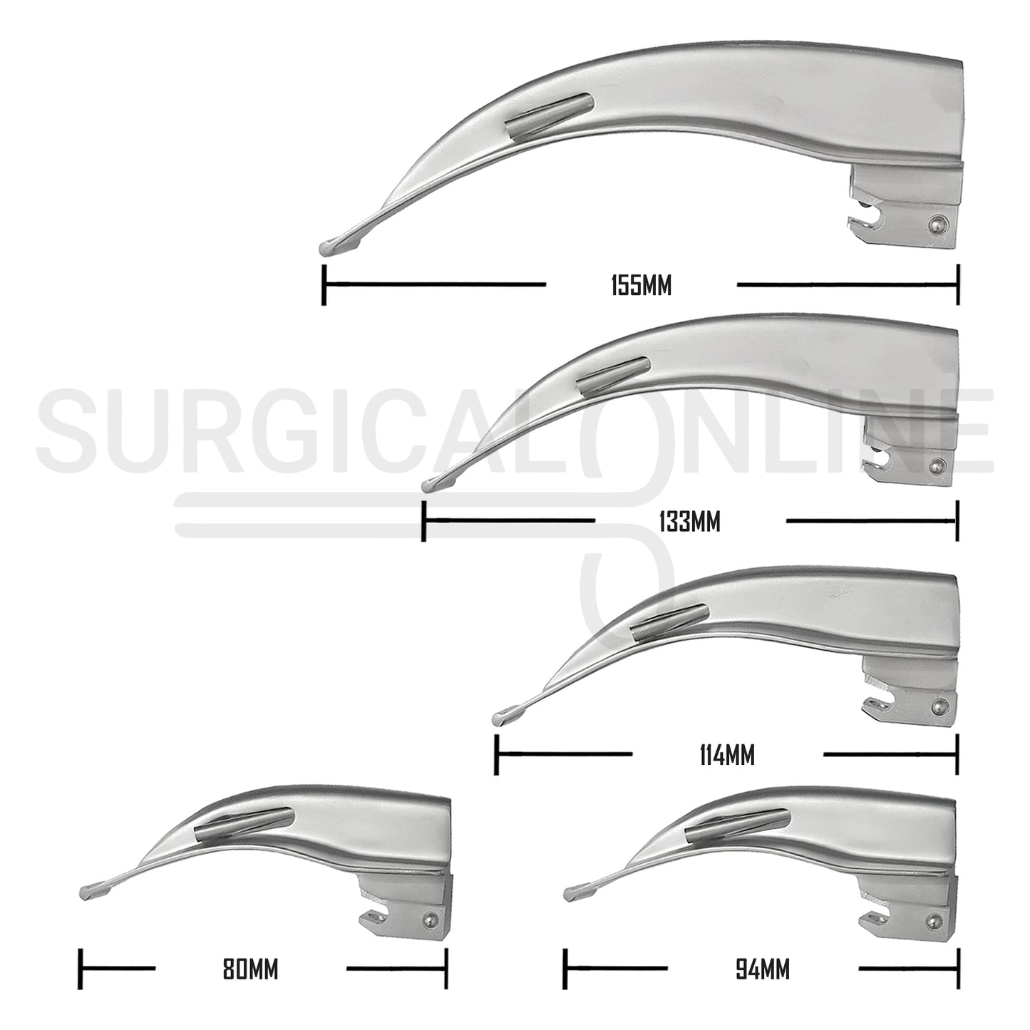 12 Pcs Fiber Optic Laryngoscope Macintosh & Miller Complete Set