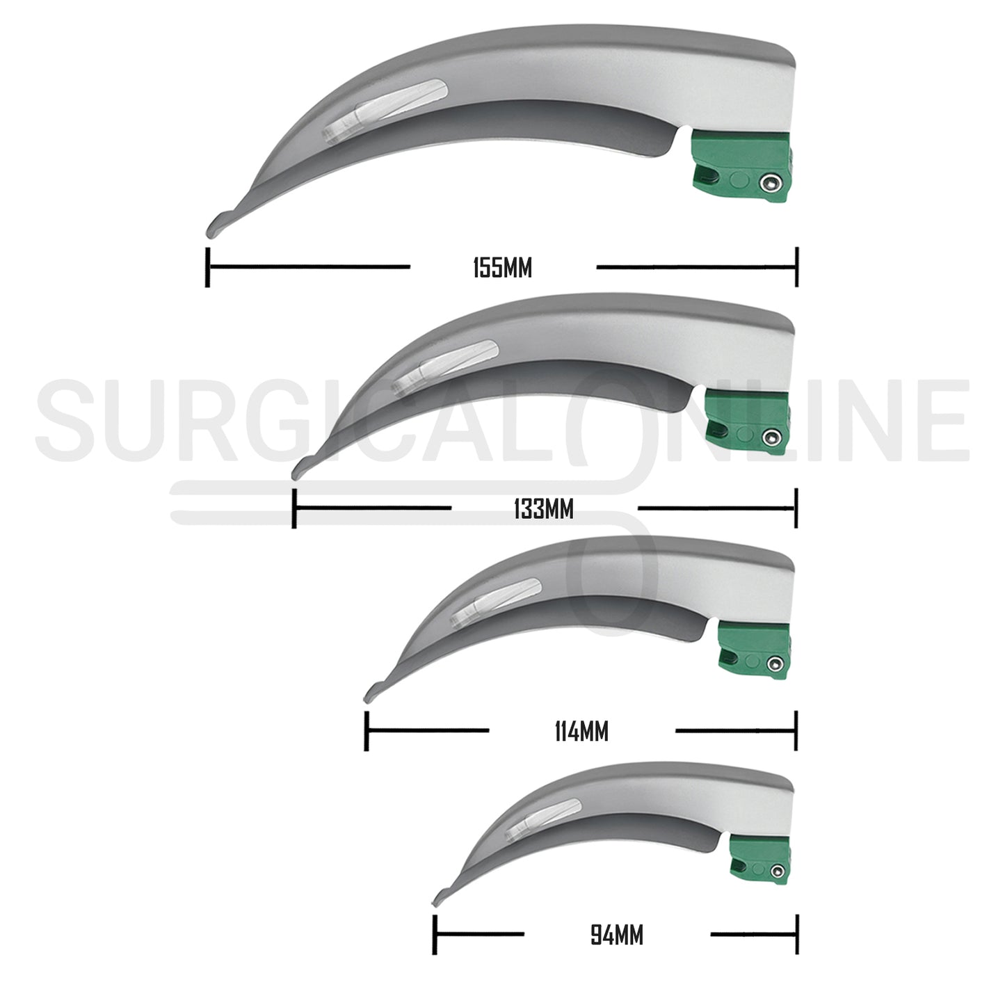 Fiber Optic Disposable Macintosh & Miller Laryngoscope Set
