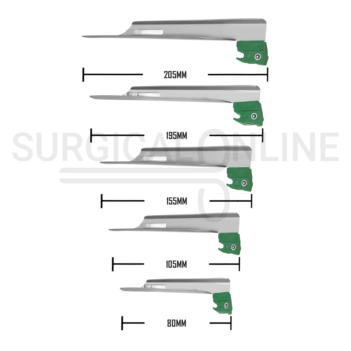 Fiber Optic Disposable Macintosh & Miller Laryngoscope Set