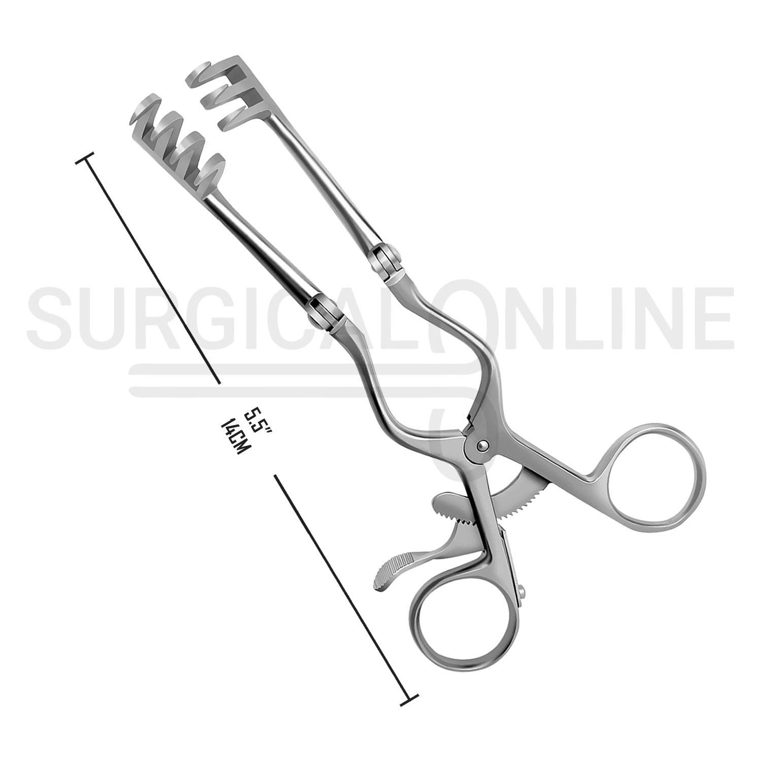 Beckman-Weitlaner Retractor With Hinged Blades 3X4 Prong Sharp 5.50"