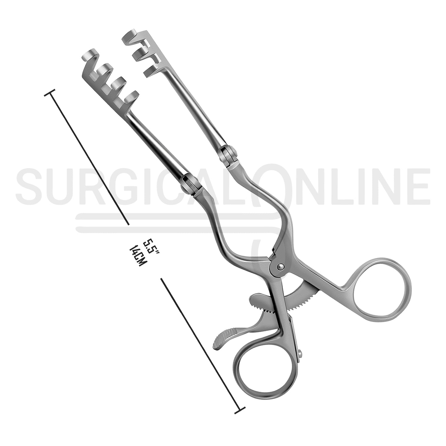 Beckman-Weitlaner Retractor With Hinged Blades 3X4 Prong Blunt 5.50"