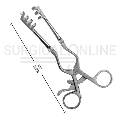 Beckman-Weitlaner Retractor With Hinged Blades 3X4 Prong Blunt 6.50"