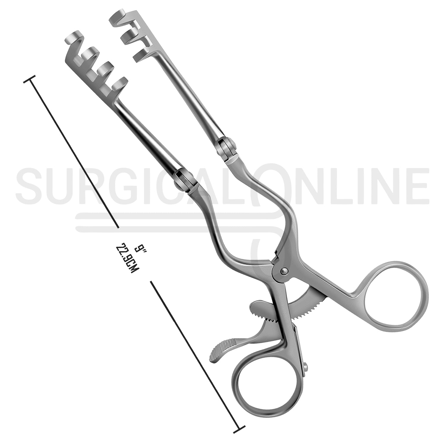 Beckman-Weitlaner Retractor With Hinged Blades 3X4 Prong Blunt 9.00"