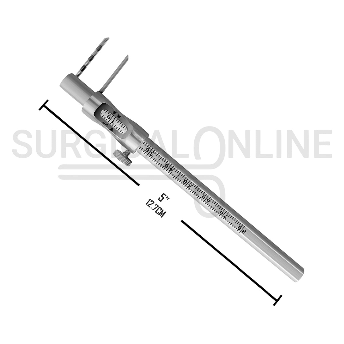Krekeler Sliding Caliper Round Gauge 5″ 0–80mm Straight