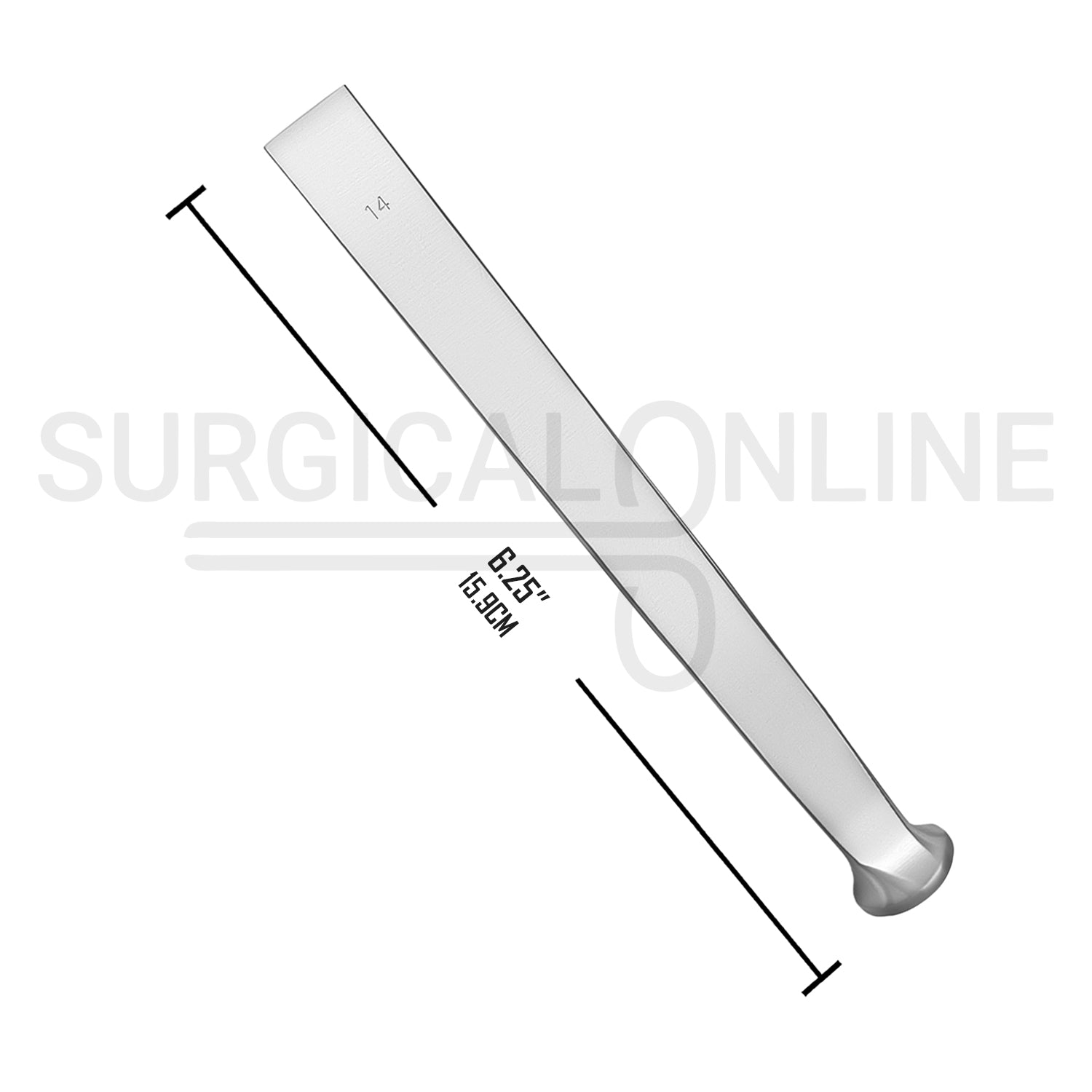 US Army Pattern Osteotome 6.25" Straight 14mm Wide