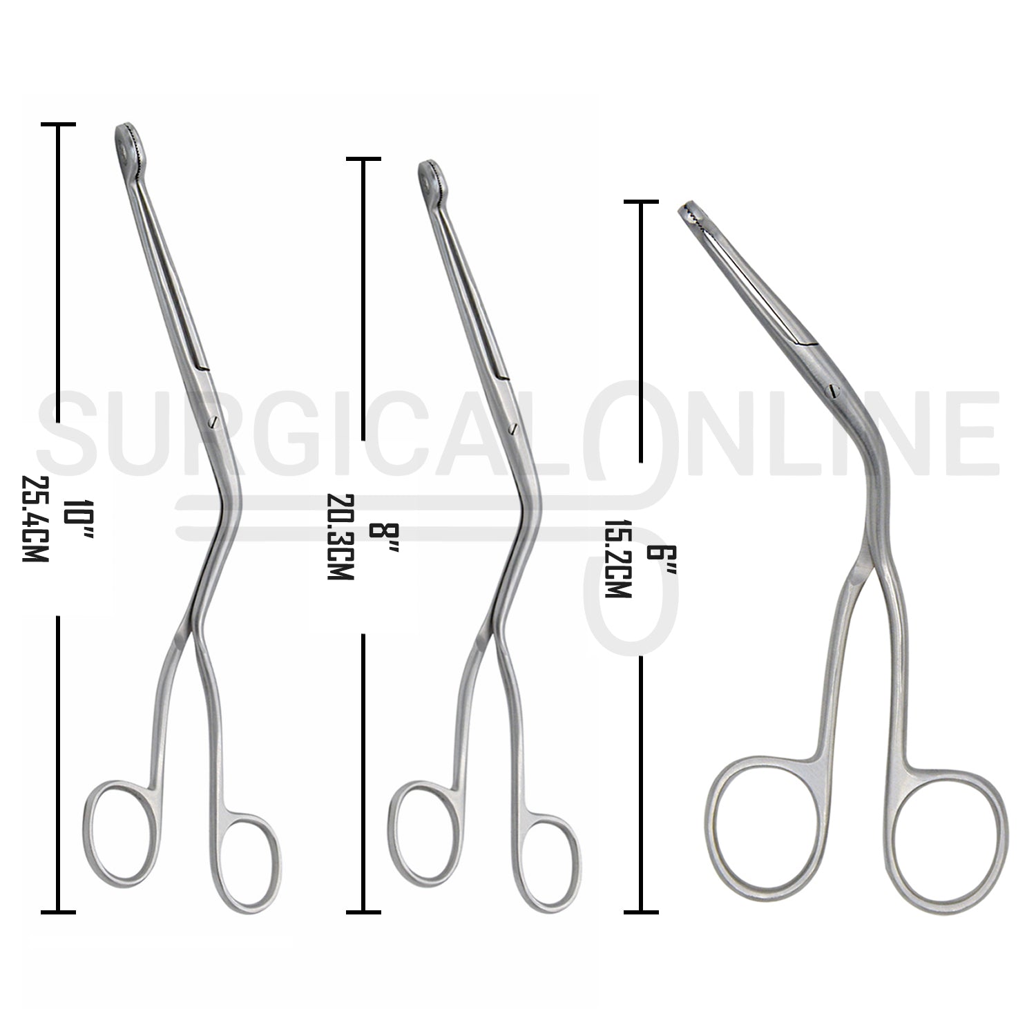 3 Pcs Magill Catheter Forceps 6", 8" & 10" Set