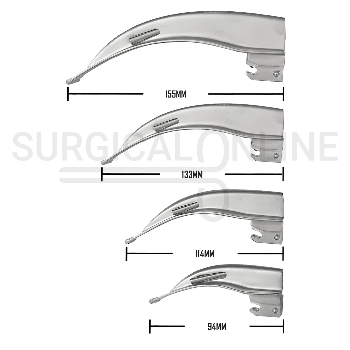 Fiber Optic Laryngoscope Macintosh 4 Blades Set