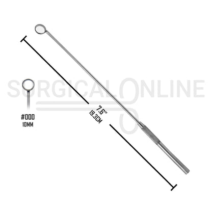 Laryngeal Mirror #000 10mm Angled Mirror With Grip Handle 7.6″