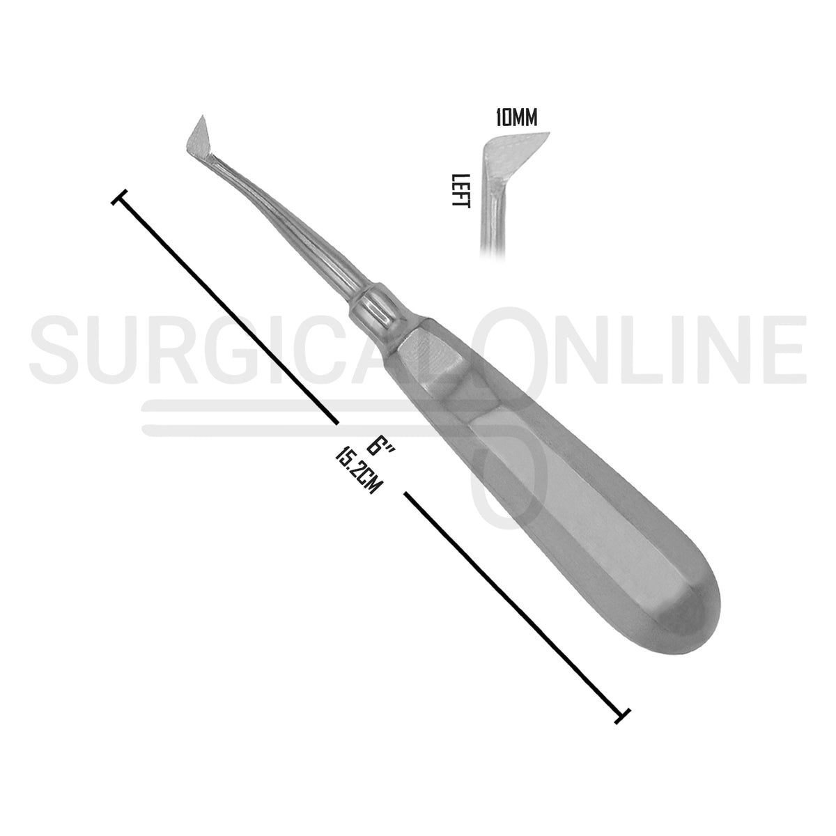 Seldin Root Elevator 4L 6″ Left Angled 10mm