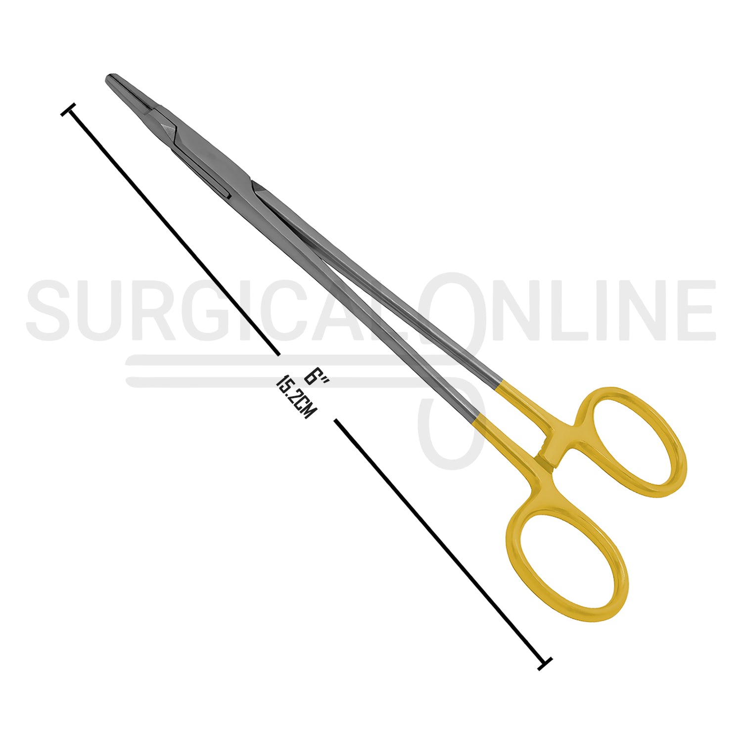 TC Ryder Needle Holder 6″ Serrated Jaws With Gold-Plated Handles