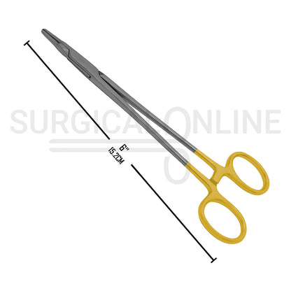 TC Ryder Needle Holder 6″ Serrated Jaws With Gold-Plated Handles