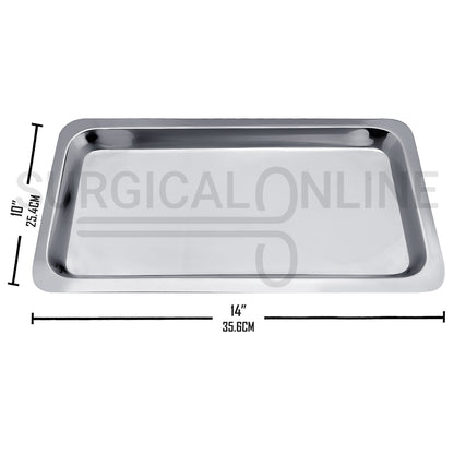 Flat Mayo Tray 14″ × 10″ for Sterile Instruments