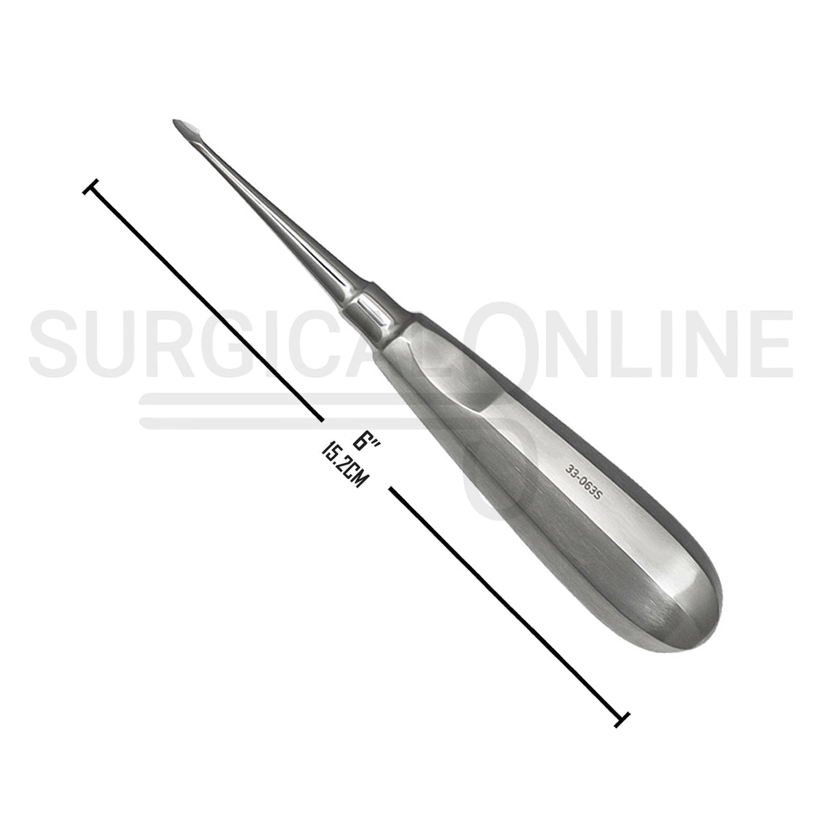Dental Spade Concave Root Elevator #63S Curved 6″