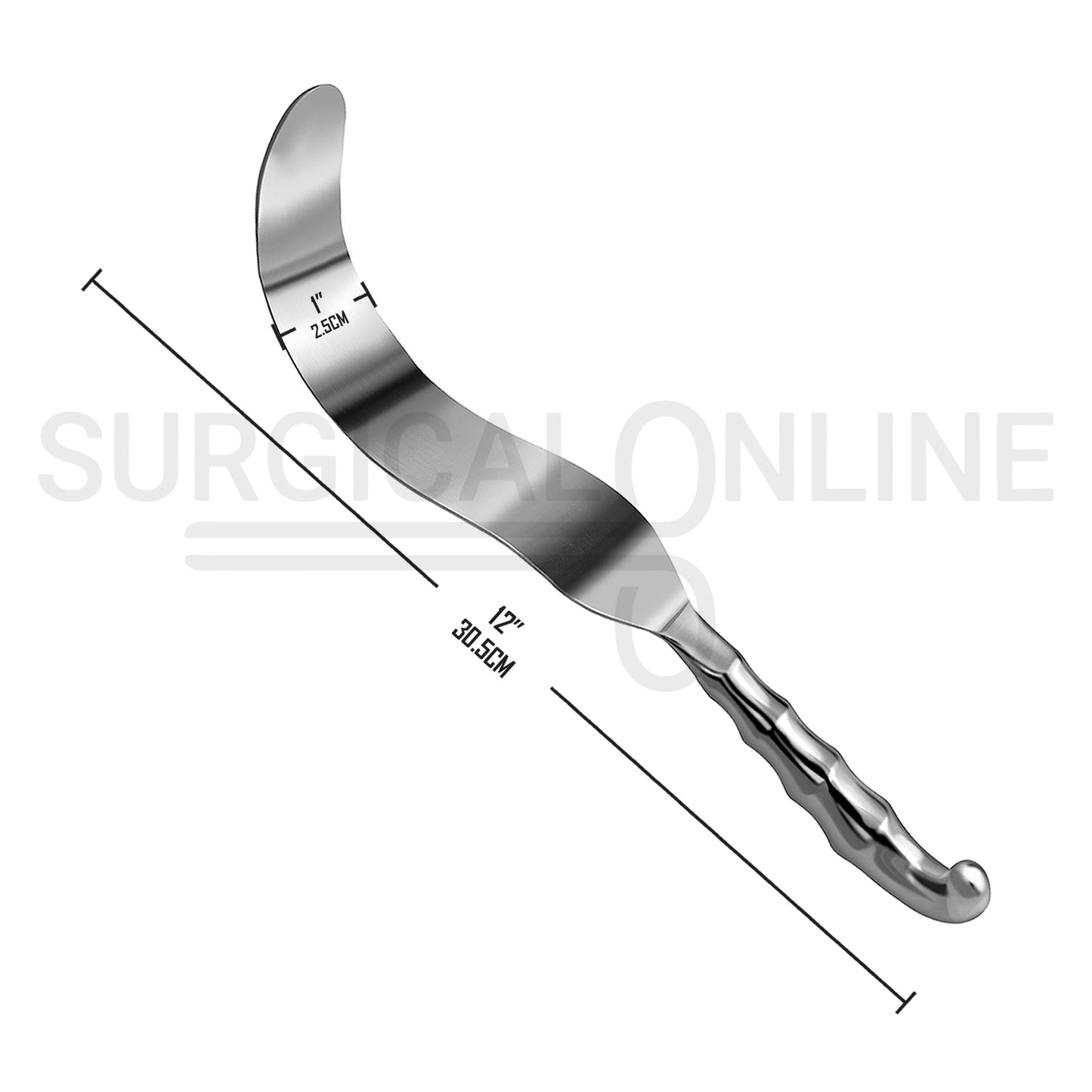 Deaver Retractor 1" X 12" Hollow Grip Handle