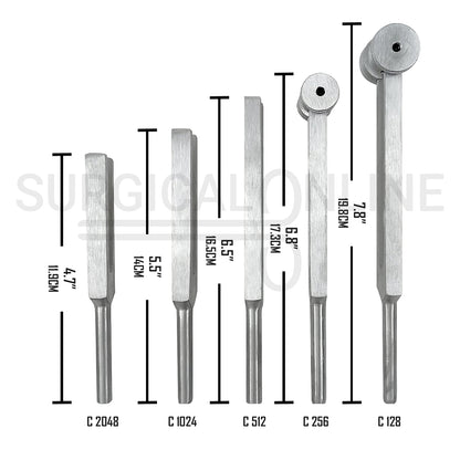 5 Pcs Tuning Fork C-128, C-256, C-512, C-1024 & C-2048 Set