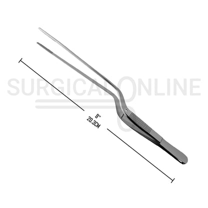 Adson Bayonet Dressing Forceps, 8.00" Serrated Tips