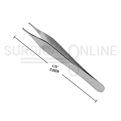 Adson Tissue Forceps 1X2 Teeth 4.75"