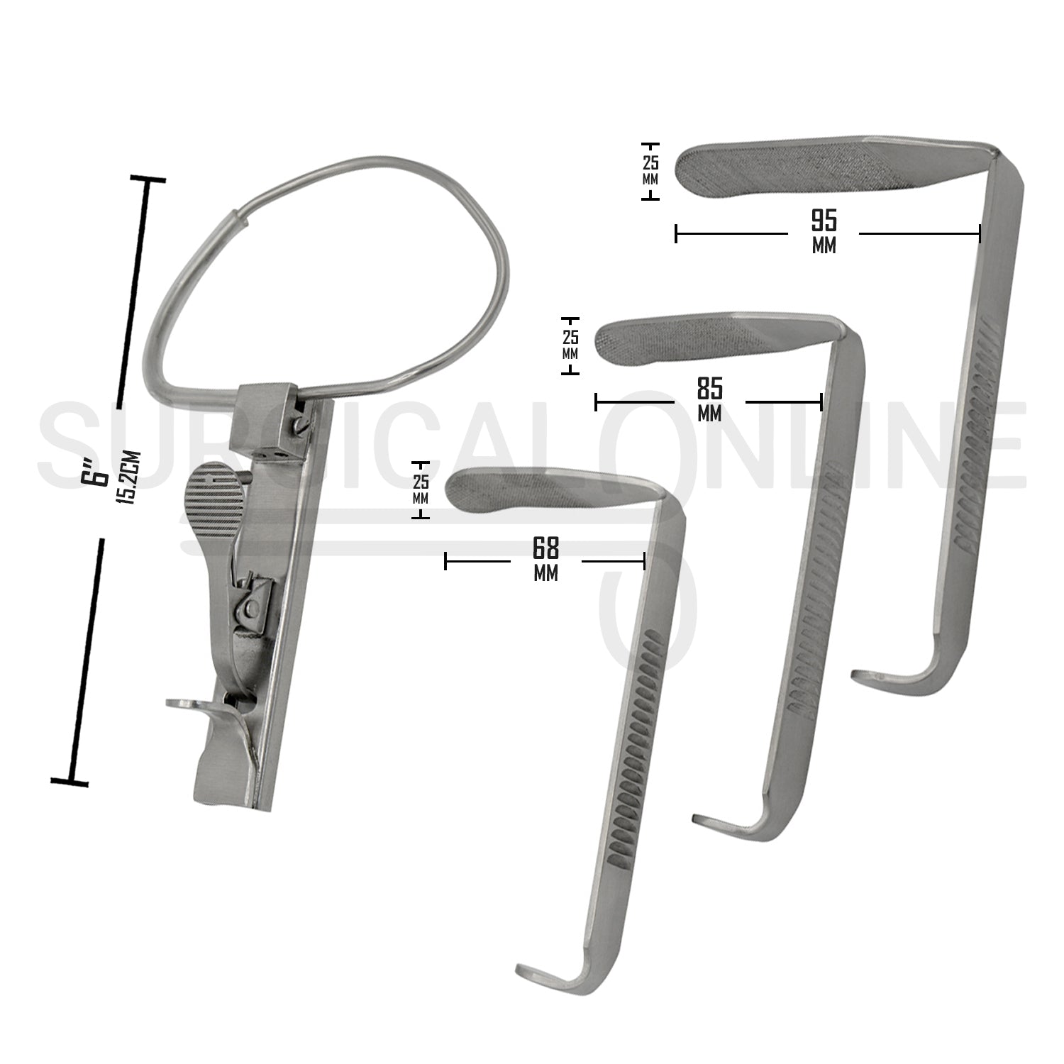 McIvor Mouth Gag Complete Set with 3 Tongue Blades & Frame