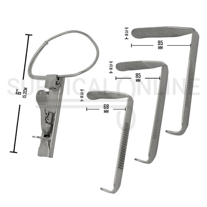 McIvor Mouth Gag Complete Set with 3 Tongue Blades & Frame