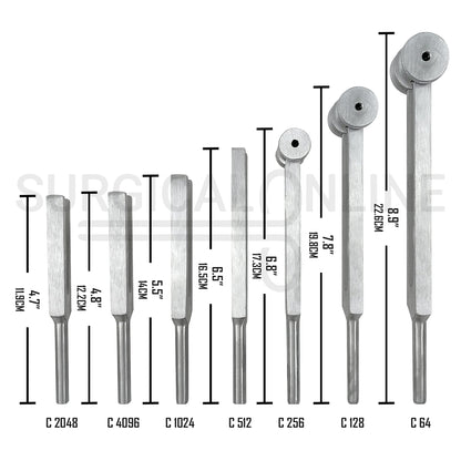 7 Pcs Tuning Fork C64, C128, C256, C512, C1024, C2048 & C4096 Set