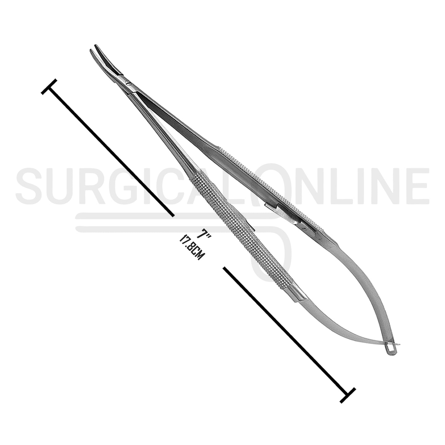 Castroviejo Needle Holder 7.00″ Curved Smooth Tip With Lock