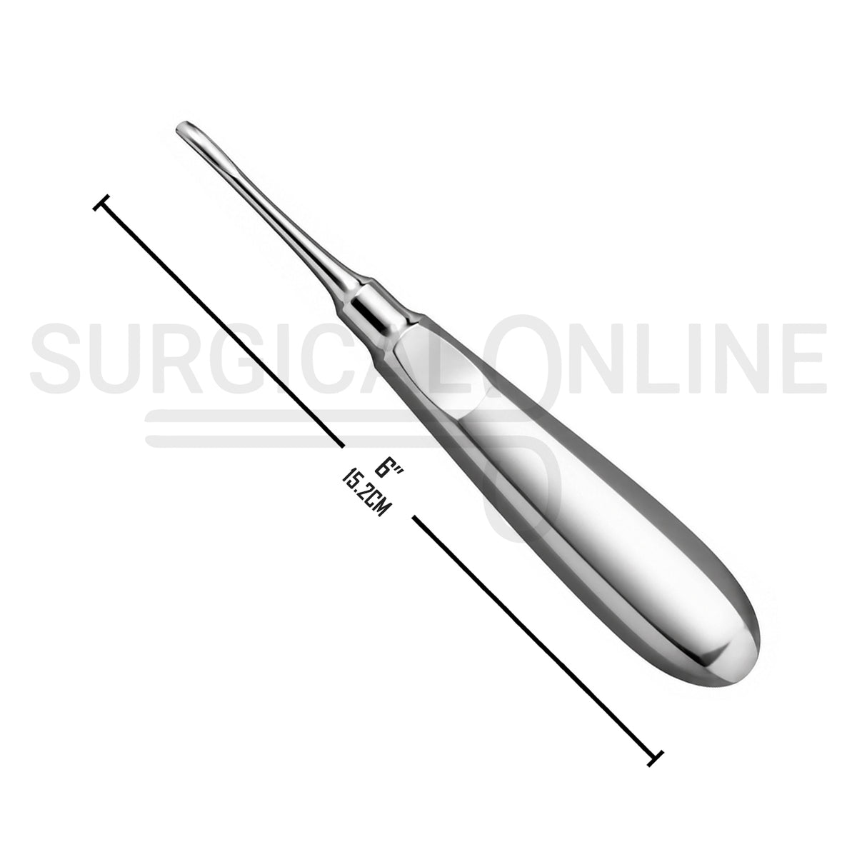Dental Elevator #3 Slightly Curved Sharp Tip 6″ Standard Handle