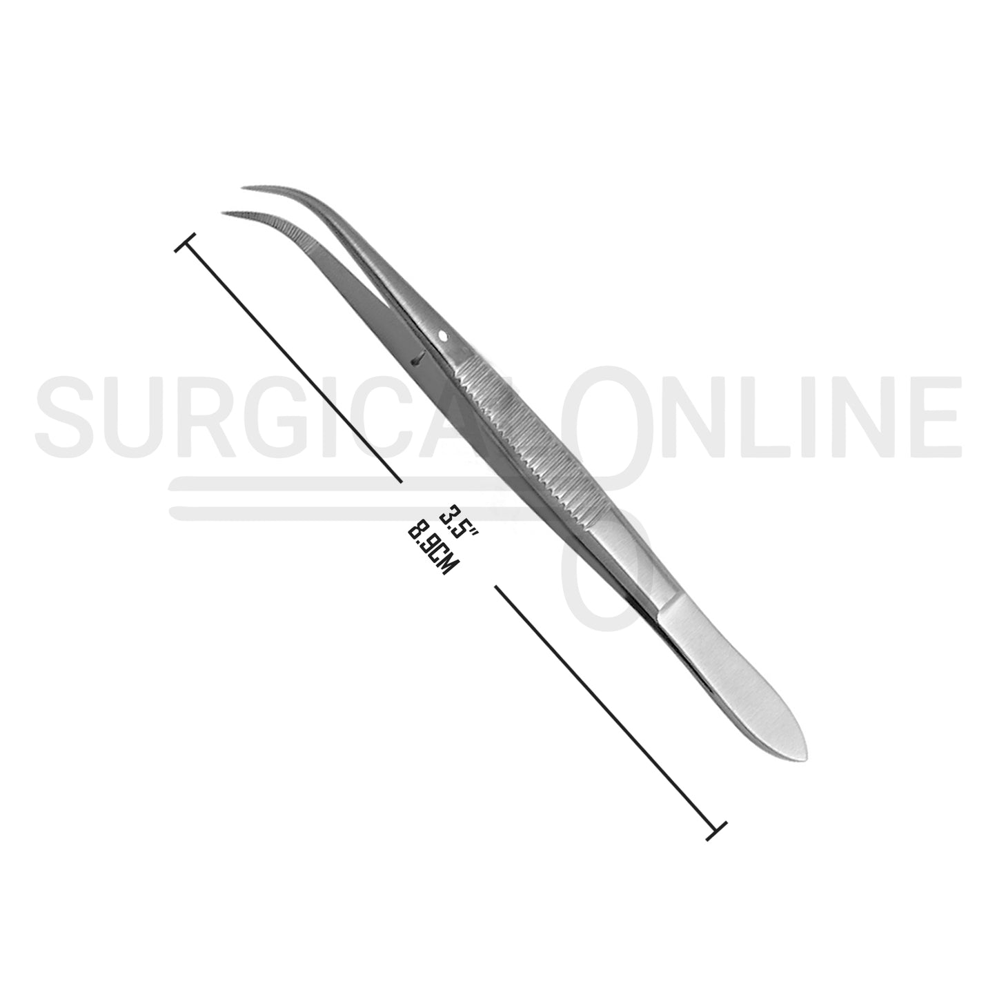 Splinter Forceps 3.50" Fine Point Curved Serrated Tips