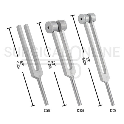 3 Pcs Tuning Fork C-128, C-256 & C-512 Set