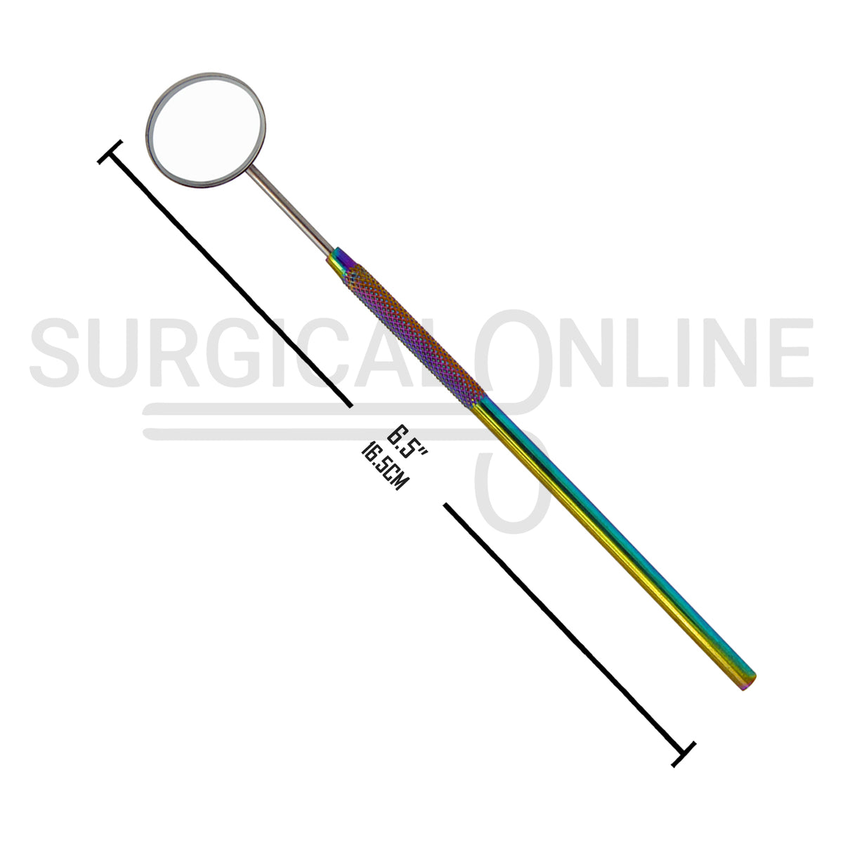 Multi Rainbow Color Dental Mouth Mirror #5 With Handle 6.5″
